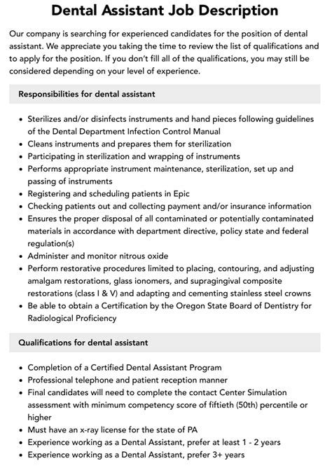 lead dental assistant jobs|lead assistant job description.